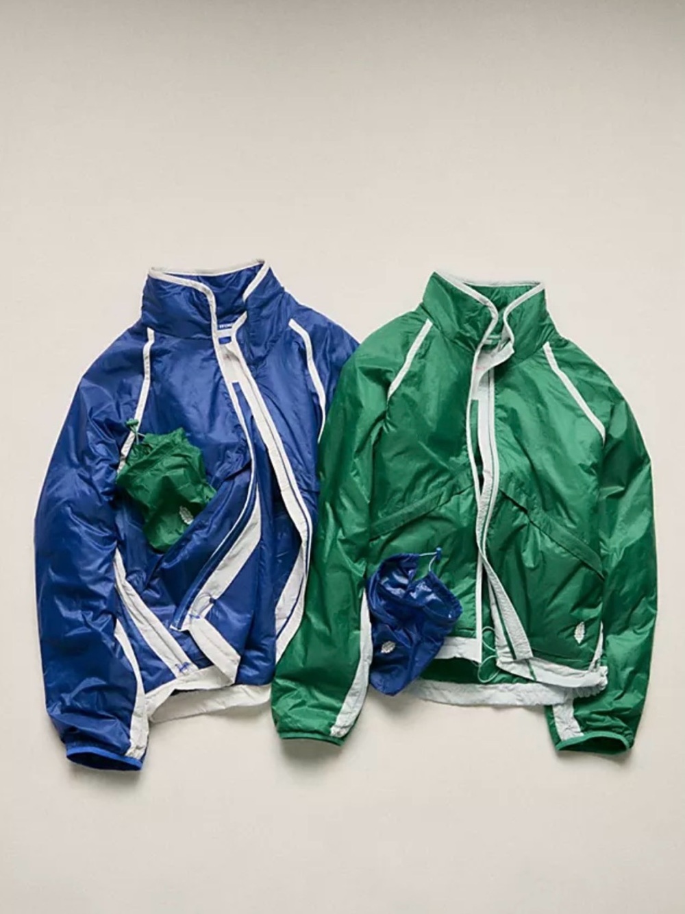 NWT Free People Earth Gem Packable Jacket  in Athlete Blue Combo